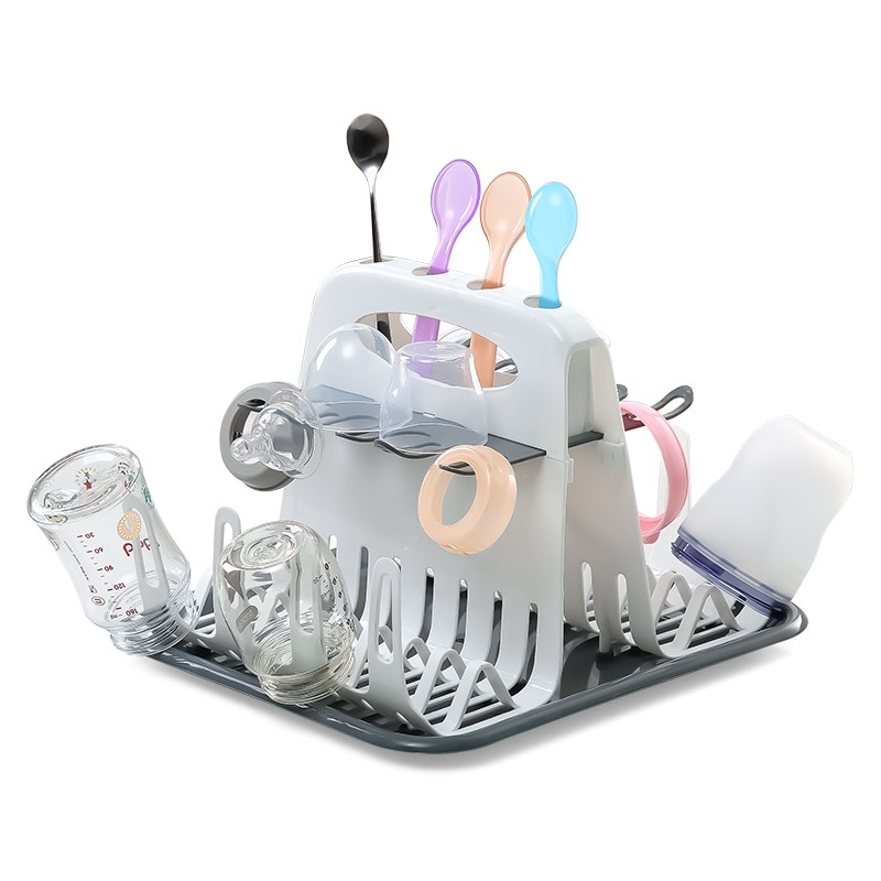 Baby Milk Bottle Drying Rack Portable Cleaning Dryer Bottle Dryer Holder for Feeding Bottles Accessories Drain Tray Water Cup