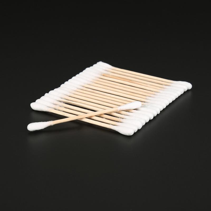 100pcs/set Soft Bamboo Cotton Buds Cotton Swabs Tips Ear Cleaning Wood Sticks Comfortable Cotton Swabs For Baby And Mom Care