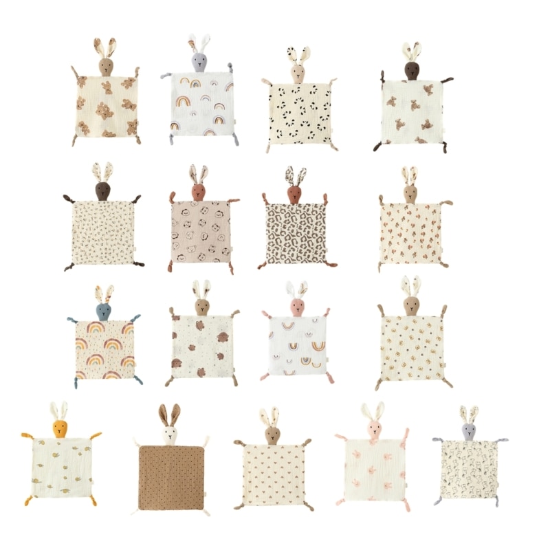 HUYU Infant Burp Cloth Comforter Towel Lovely-Bunny Soothing Towel Baby Teething Bib