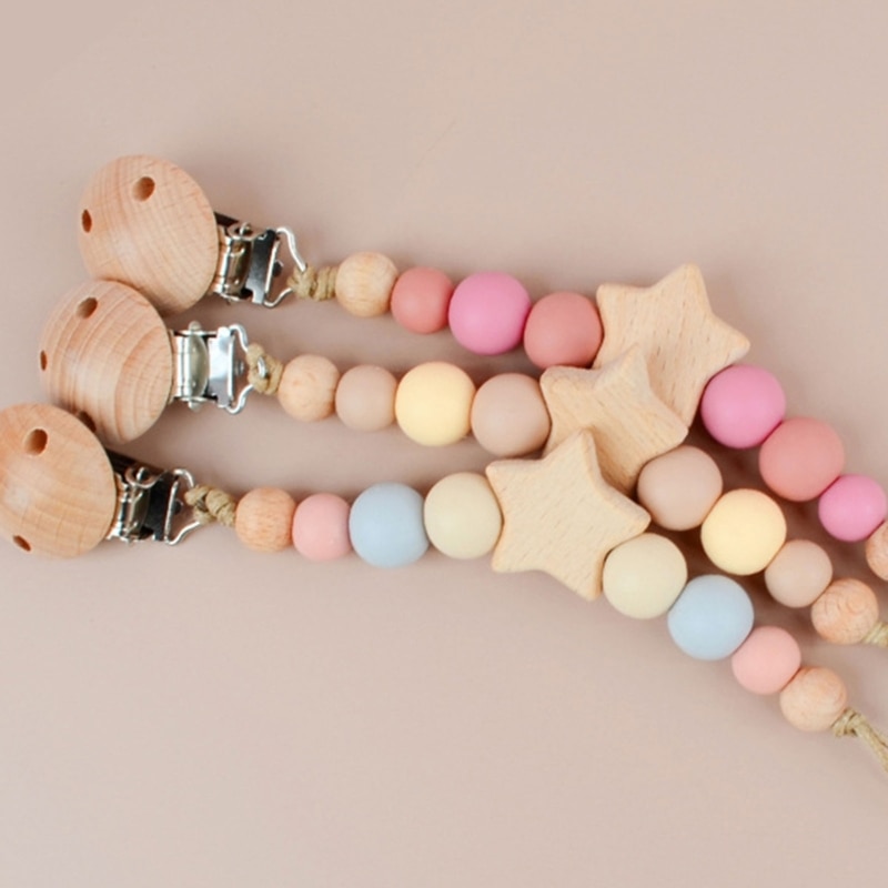 Baby Pacifier Holder Clip Pacifier Strap Pacifier Leash Gift for Baby Shower- QX2D