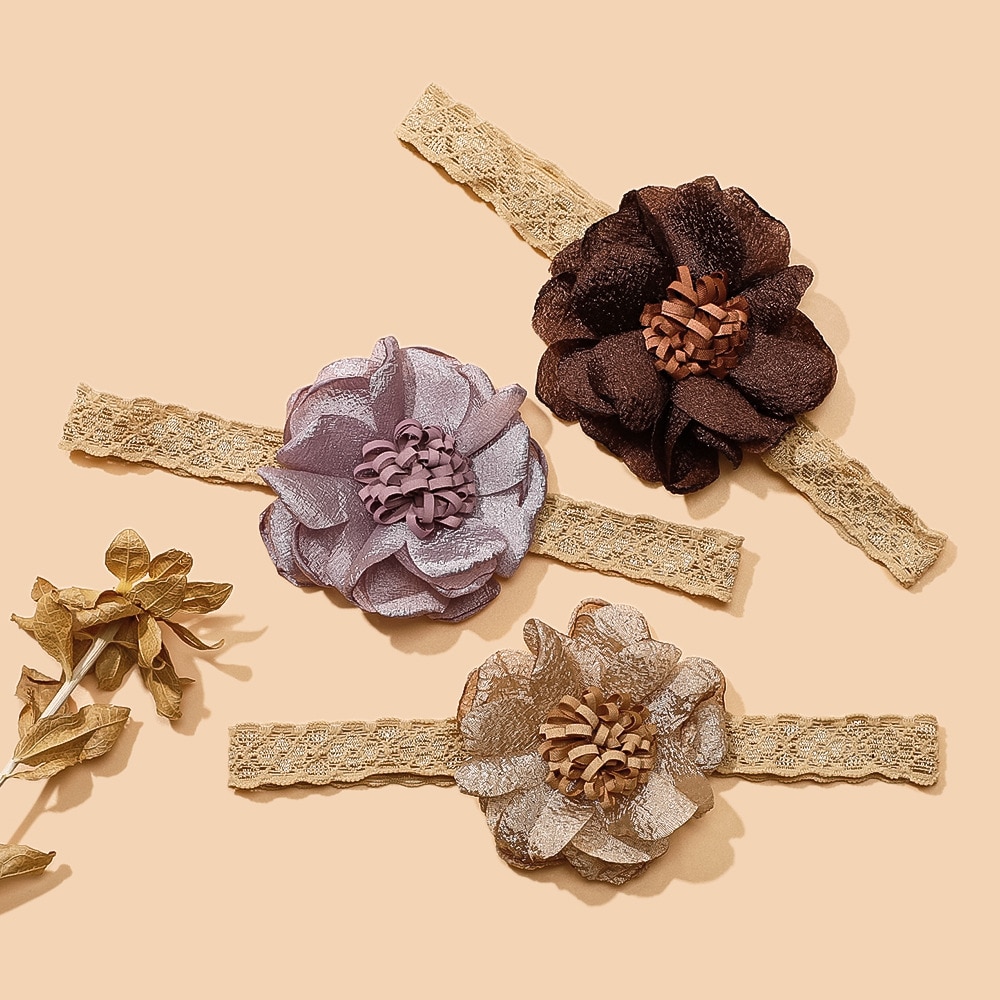 Girls Chic Flowers Headband for Baby Lace Hairband Elastic Bands For Children Headbands Newborn Headdress hair Hair Accessories