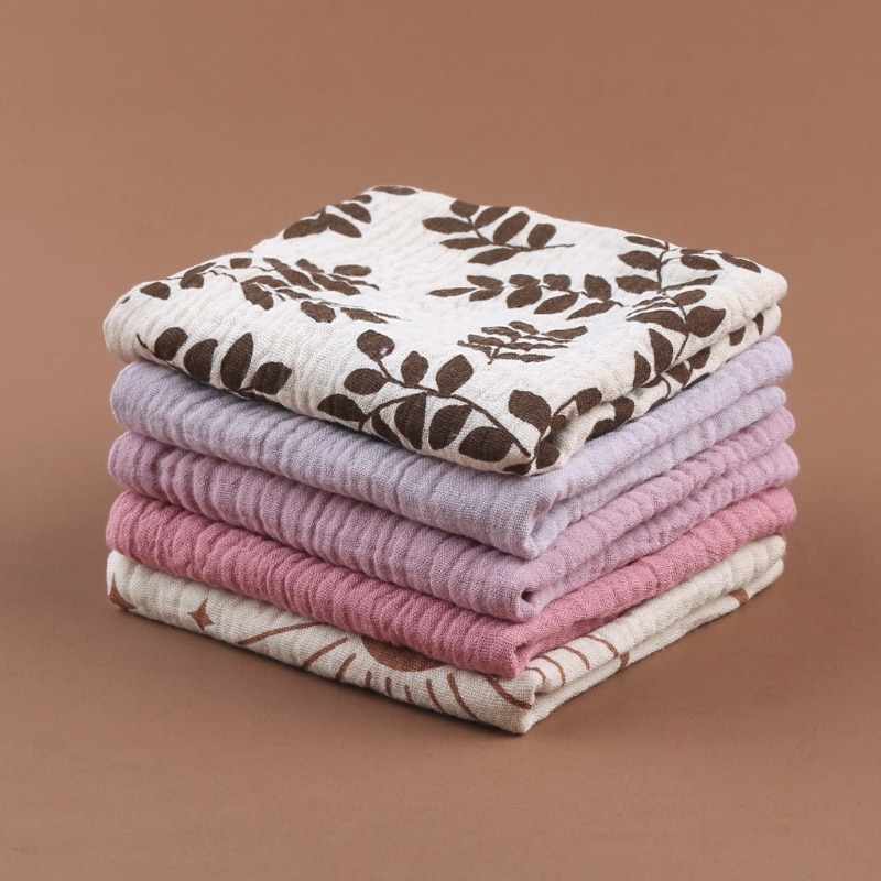 10PCS Baby Towel Cotton Square Infant Washcloth Hand Face Wipes Washcloth Facecloth Soft Handkerchief Feeding Bibs A2UB