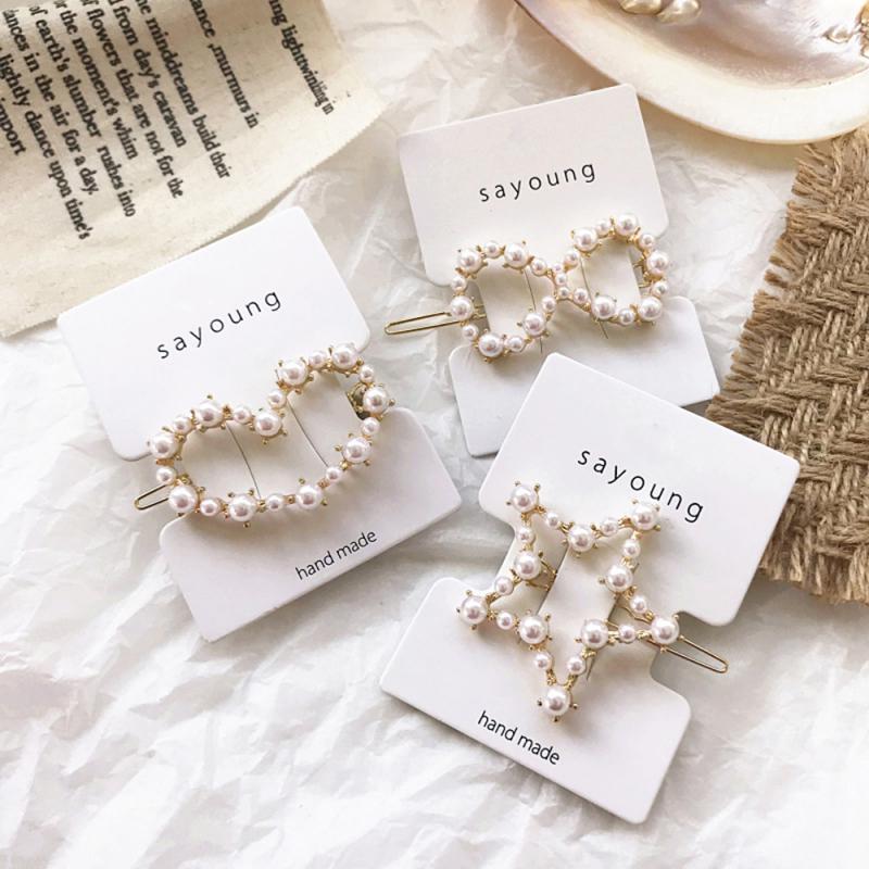 Fashion Elegant Pearls Hair Clips Girls Women Hair Accessories Girls Barrettes Handmade Pearl Flowers Hairpins Headwear Hot