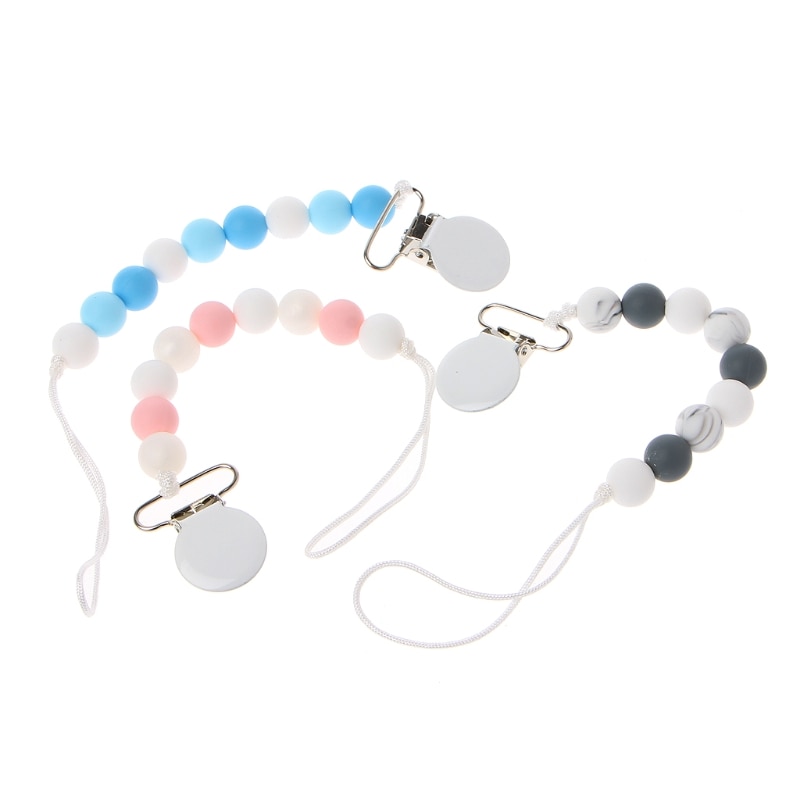 Baby Pacifier Chain Silicone Beads Teething Pacifiers Clip Nipple Soother Holder