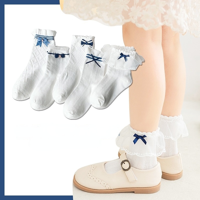 3 Pairs SummerGirls Socks Baby Kids Ruffle Sock Cute Baby Frilly Toddle Designer White Black Lace Kid Cotton Socks for 1-10Years