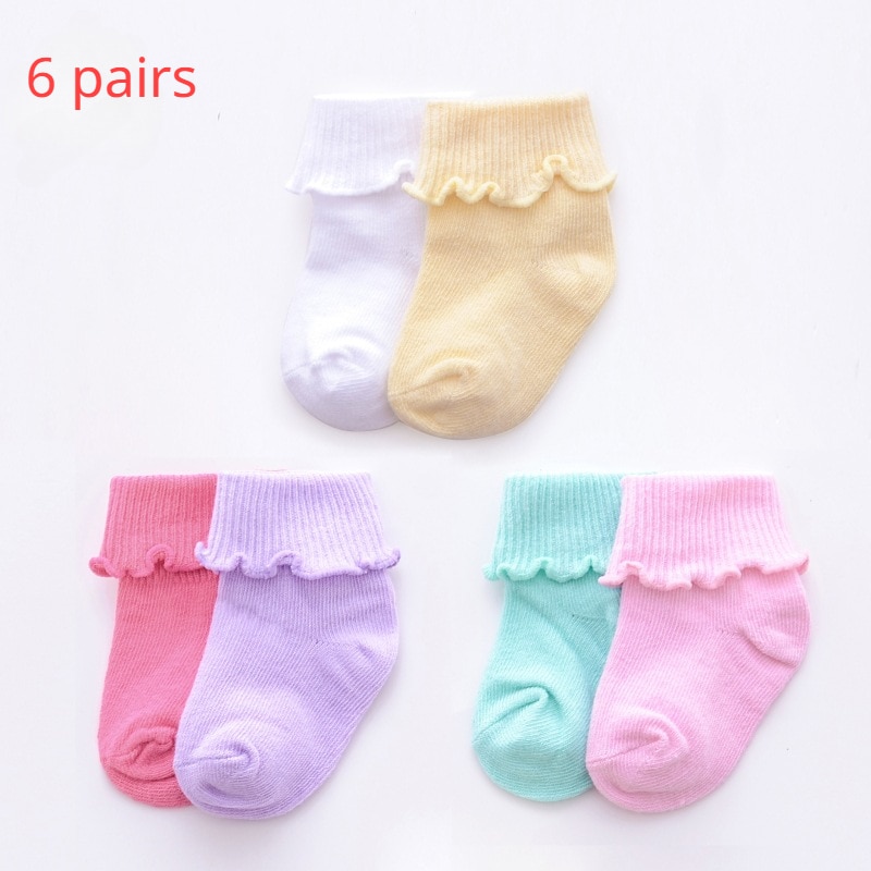 6 Pairs 1 To 6 Years Children's Socks 2023 Spring Summer Baby Boys Girls Cotton Mesh Breathable Thin Soft Cute Socks Kids S