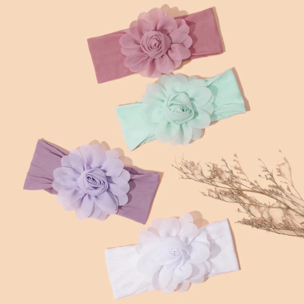 Headband For Baby Girls Sweet Cute Flower Headwear Nylon Soft Hair Band Princess Headdress Newborn Baby Hair Accessories