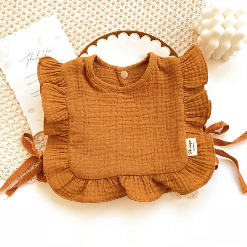 Wind Daby Lace Saliva Towel Children's Bib Floral Ruffled Blouse Decorative Collar Tie Bib Baby Accessories Newborn Baby It