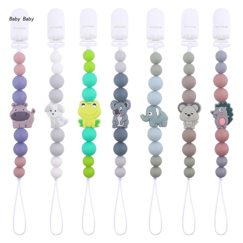 Q81A Animal Pattern Dummy Clip Boys Girls Pacifier Chain Pacifier Holder Baby Teething Toy Newborn Shower Gift Lightweight
