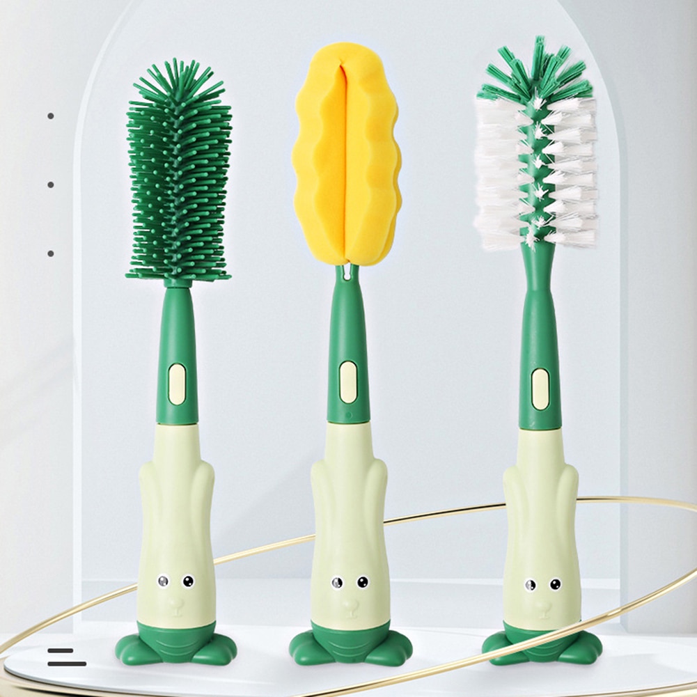 3 In 1 Baby Bottle Brush Hangable Bottle Cleaning Cleaner For Kitchen Long Handle Water Bottle Cleaning Brush for Water Cup