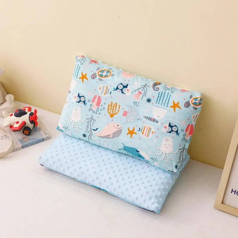 1 Piece Double-sided Use Children's Pillow Case 100% Cotton Baby Pillow Case Boys Girls Breathable Soft Velvet Pillow Cover