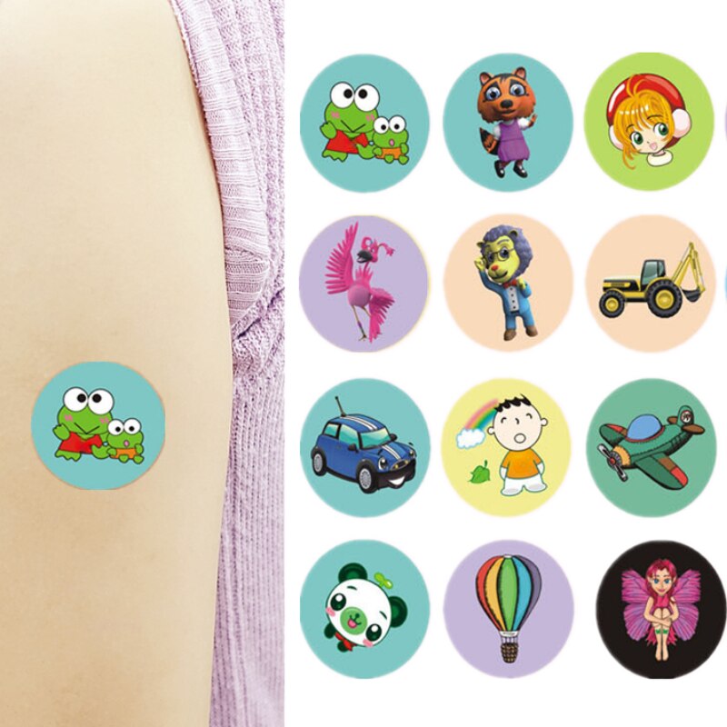 120pcs/set Round Cartoon Band Aid Kids Vaccination Patches Medical First Aid Wound Plaster for Children Kids Adhesive Bandages