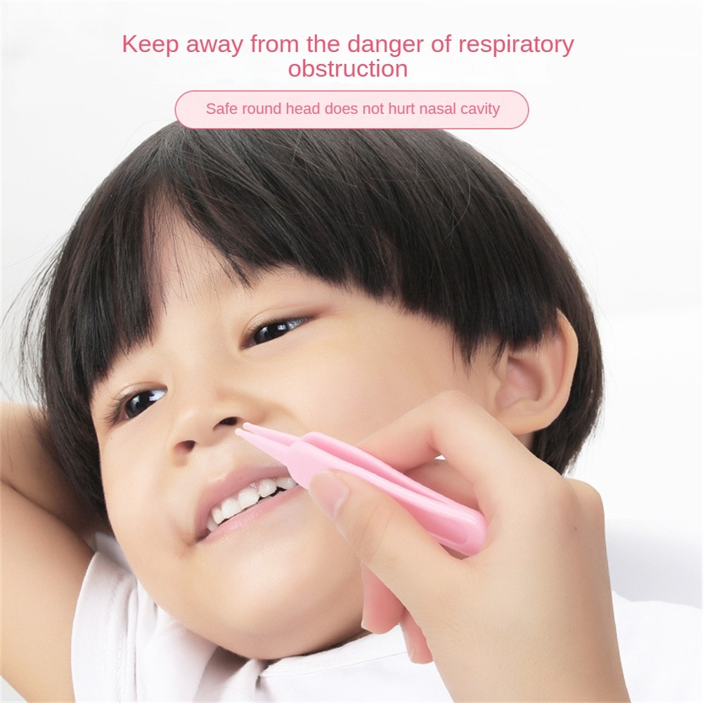 Baby Daily Care Clip Safe Cleaning Tweezers Anti-skid Design Round Head Smooth With Dust Cover Baby Accessories Newborn