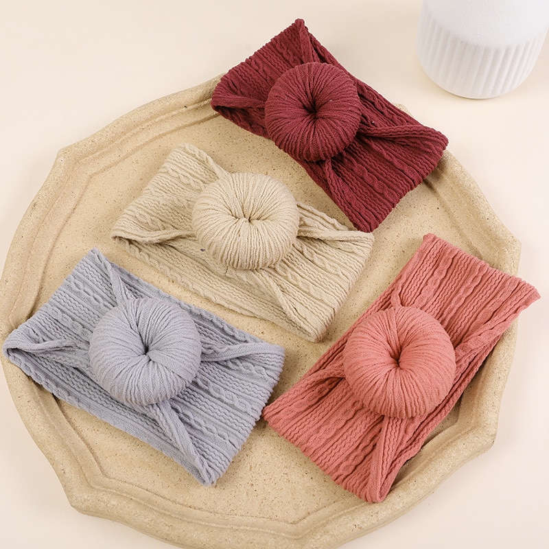 New Children's Hairband Jacquard Donut Super Soft Turban Bebe Headband Fontanelle Hair Baby Boy Accessories