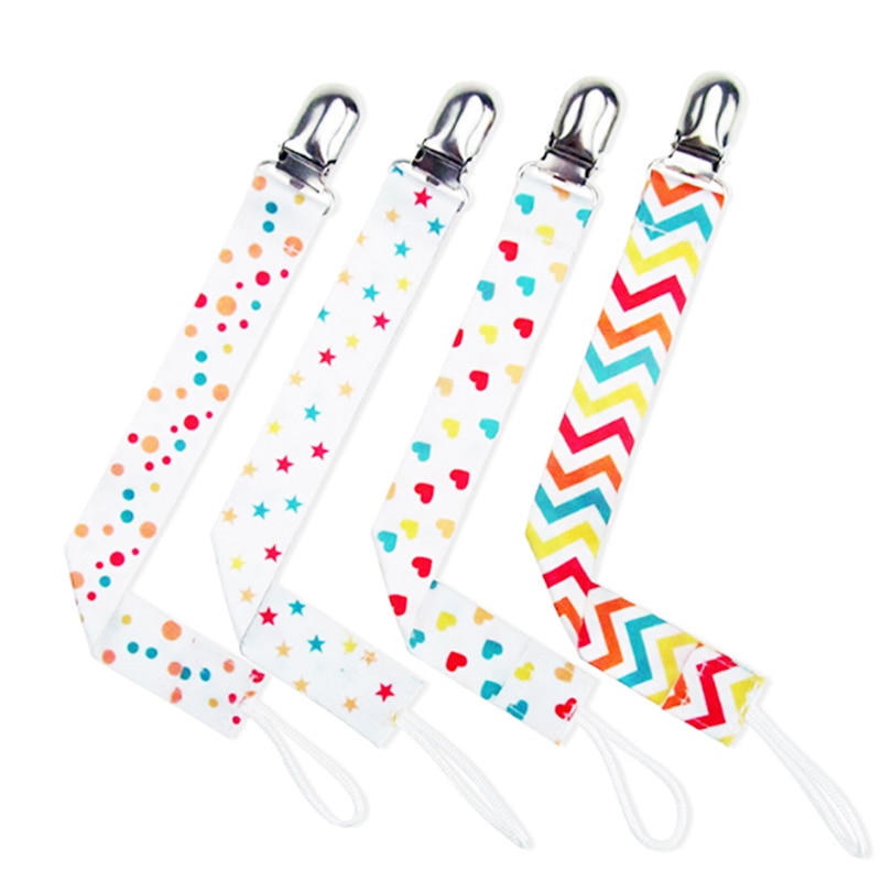 Useful Newborn Fahsion Cotton Baby Pacifier Clip Chain Modern Designs Great Pacifier Teething Ring Holder