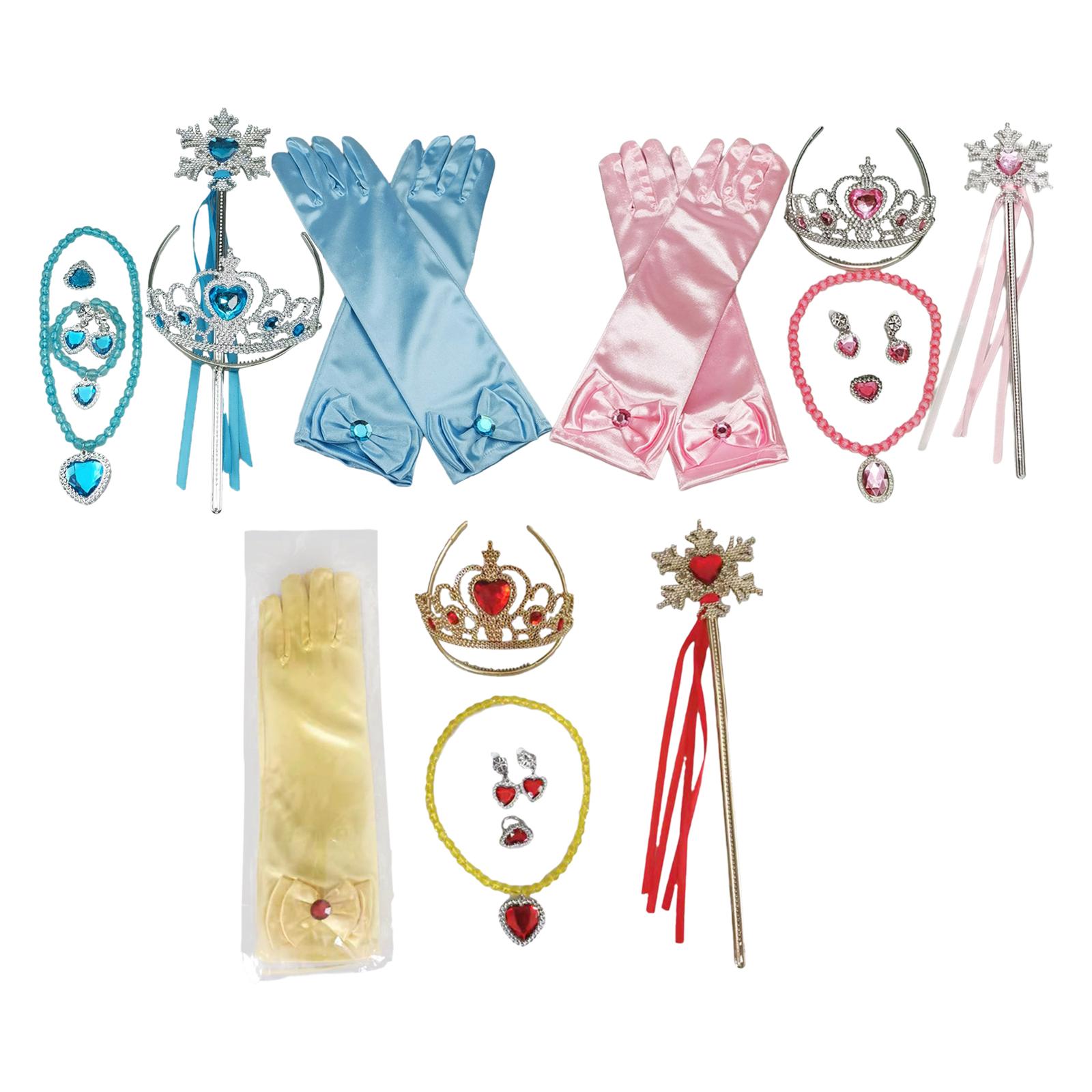 Gloves Crown Jewelry Set Necklace for Princess Dress