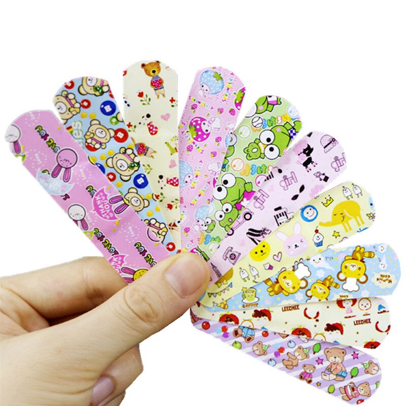 100pcs/set Kawaii Animal Prints Band Aid Cartoon Wound Plaster Medical Strips for Children Kids Adhesive Bandage First Aid Patch