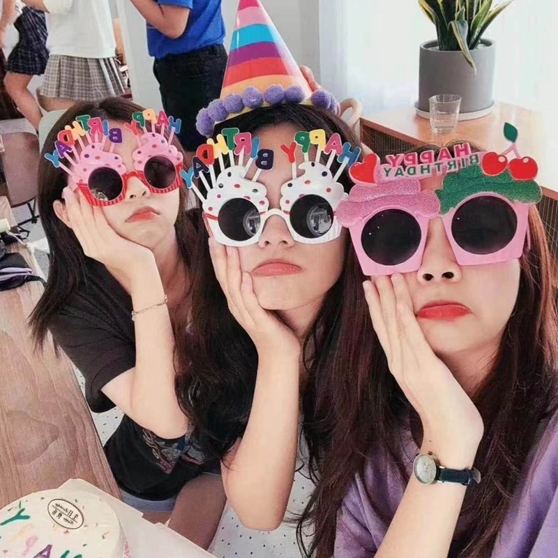Fashion Birthday Cake Glasses Kids Sunglasses Children Cute Pink Cartoon Sun Glasses Girls Boys Baby Sunglasses Eyewear