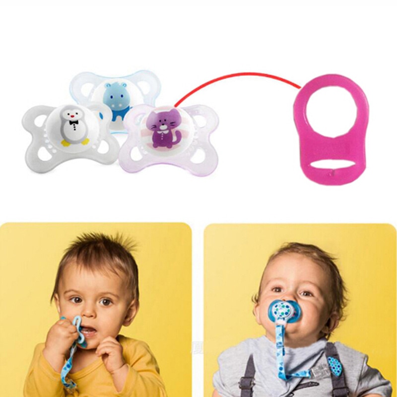 5Pcs Baby Dummy Pacifier Holder Clip Adapter for MAM Ring Multi Colors Silicone Button for newborn baby accessories