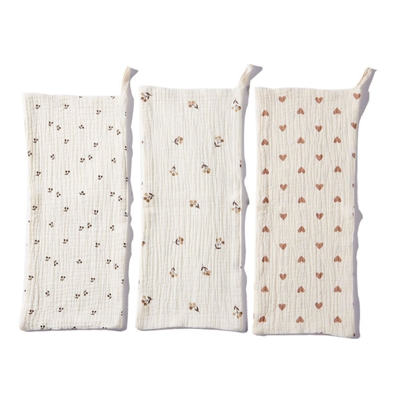 4-Layer Baby Soft Towel Long Teething Bib Cute Print Burping Cloth Handkerchief Sweat Wipe Cloth Newborn Bath Towel Facecloth
