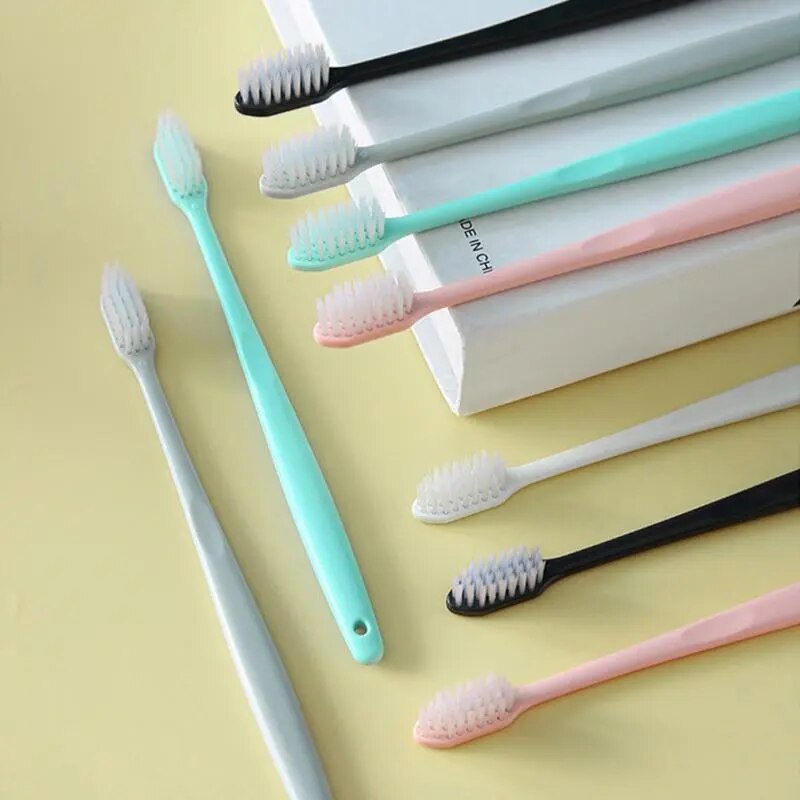 10 PCS Soft-Bristle Toothbrush For Kids Adult Brush Antibacterial Oral Hygiene Care Deep Cleaning Portable Travel Eco Friendly