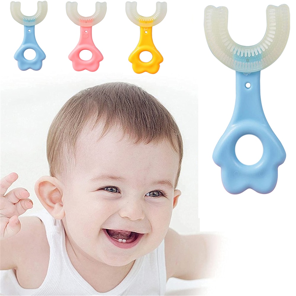 Baby Toothbrush Children 360 Degree U-shaped Child Toothbrush Teethers Soft Silicone Baby Brush Kids Teeth Oral Care Cleaning