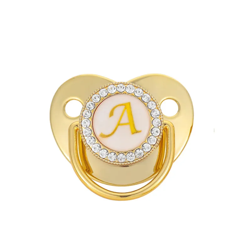 Golden Baby Pacifier for Newborn Children Items Personalized Clip Chain Luxury Nipple Dummy Adult Chupetes Dorados
