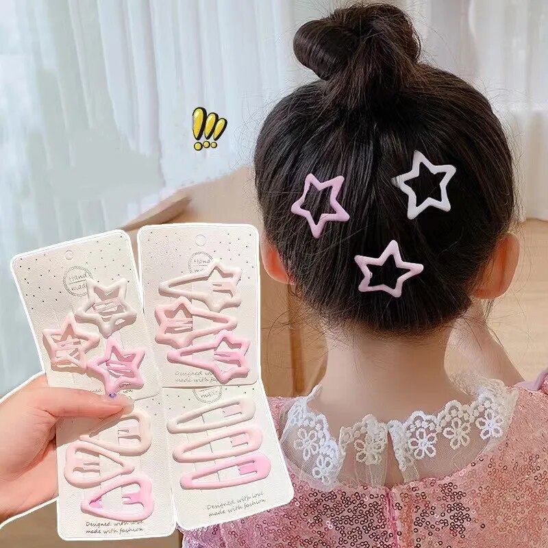 Baby Girl Hairpin Simplicity Korean Fashoin Children Girl Hair Clip Pink Series Kawaii Bang Side Clip Lovely Mother Kid Headwear