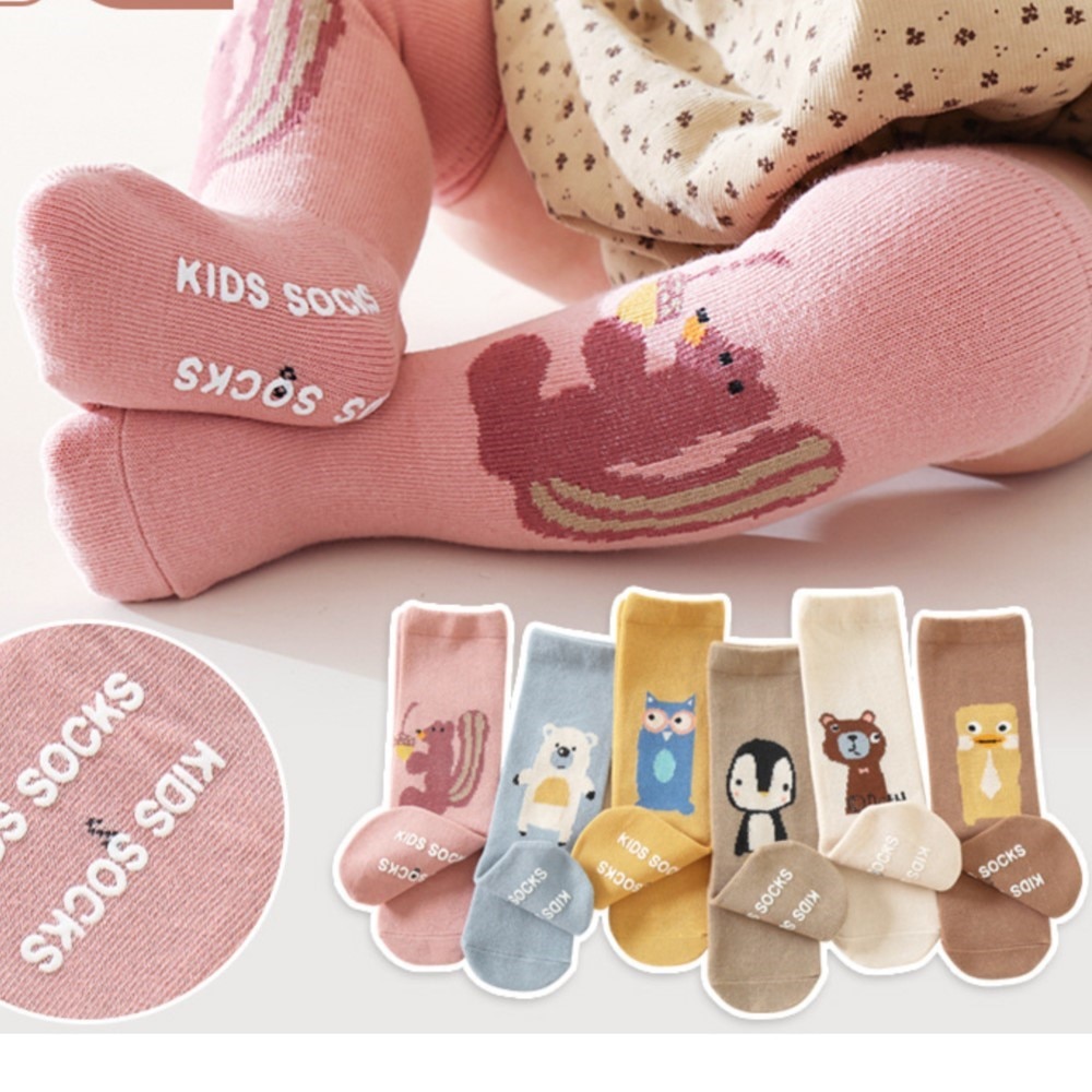 Newborn baby cartoon animals socks autumn/winter fashion toddler socks knee high chaussettes fille Sokken