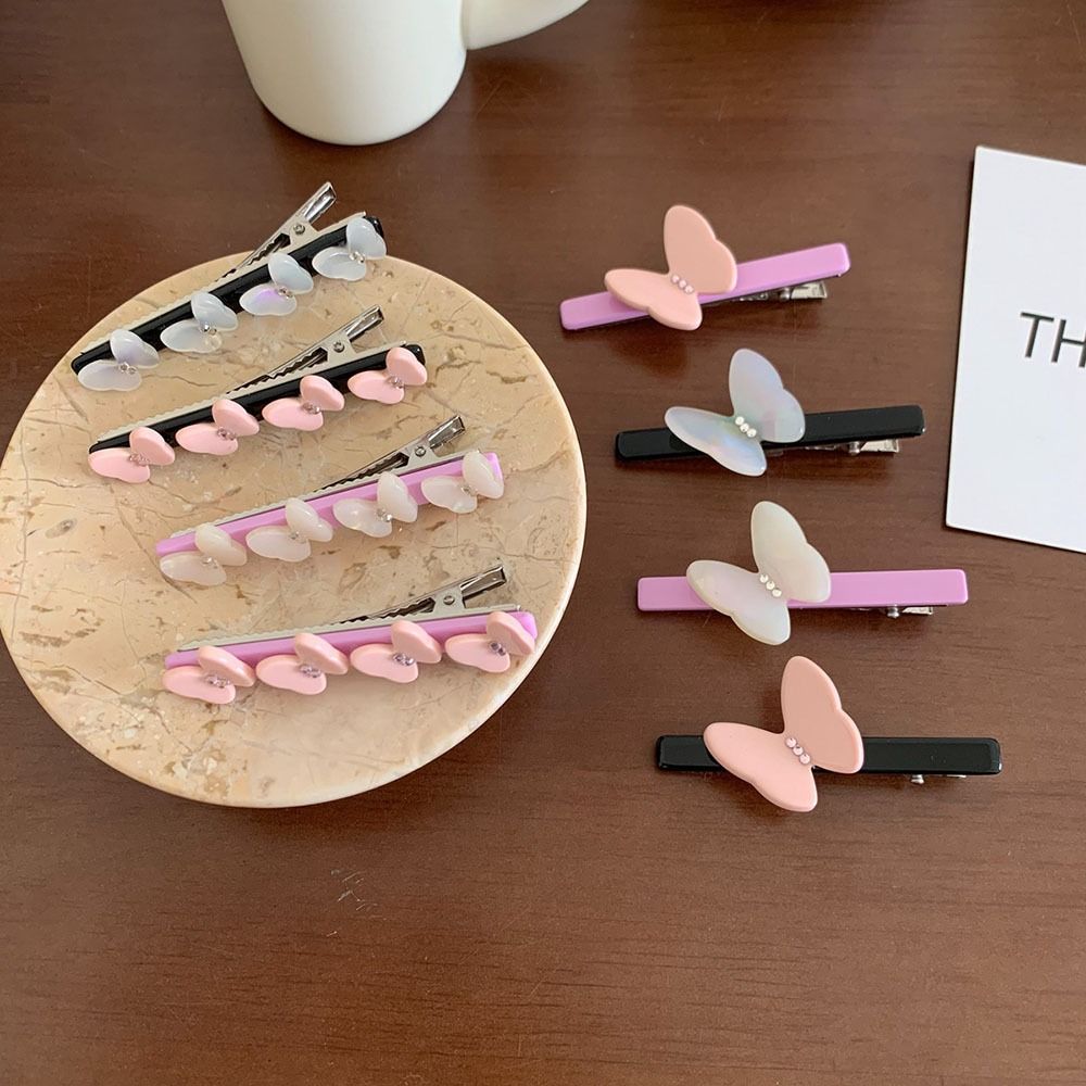 Sweet Diamond Butterfly Hairpin Simple Y2k Hair Clip Temperament Hair Accessories Baby Girls