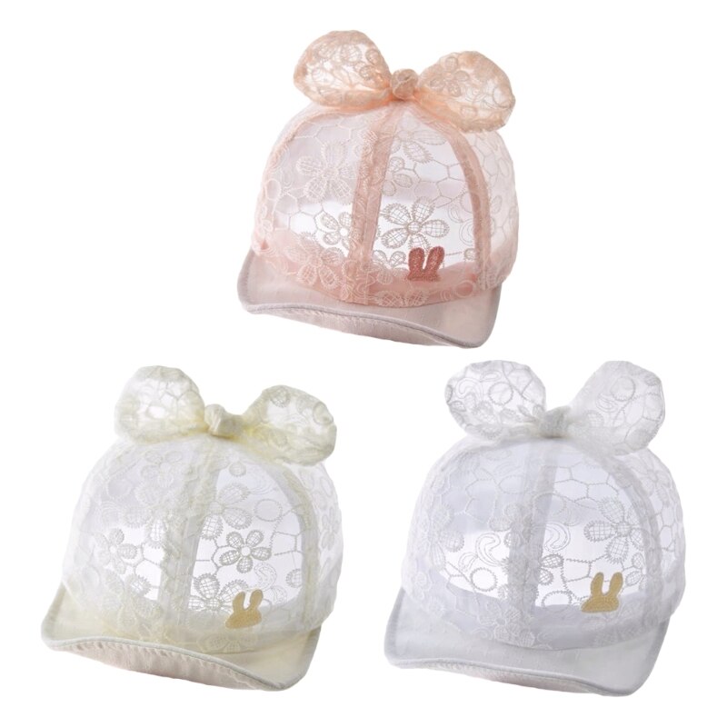 Baby Hat Summer Sunshades Baseball Cap Sweet Girls Protections Hat Breathable Cotton Mesh Baby Bowknot Hat
