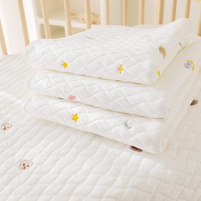 Cotton Fitted Sheet for Newborn Baby Anti-wrinkle Cartoon Animal Pattern Pillow A2UB