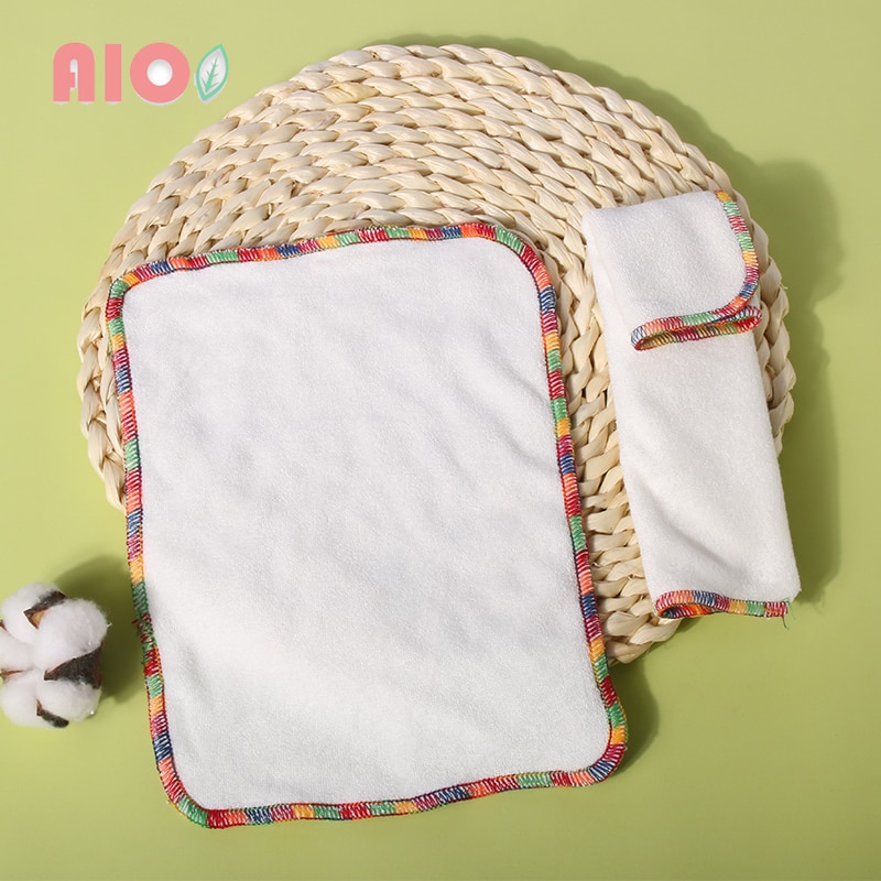 AIO 1Pcs Bamboo Fiber Bib for Baby Eco-friendly Printing Small Square Multi-functional Square Scarf Bib Baby Sweat Towel
