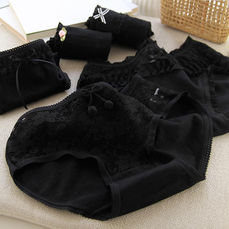 new girls underwear 6pc mix lace cotton black low waist briefs young girl panties Teenagers wholesales summer hot sales M-XL