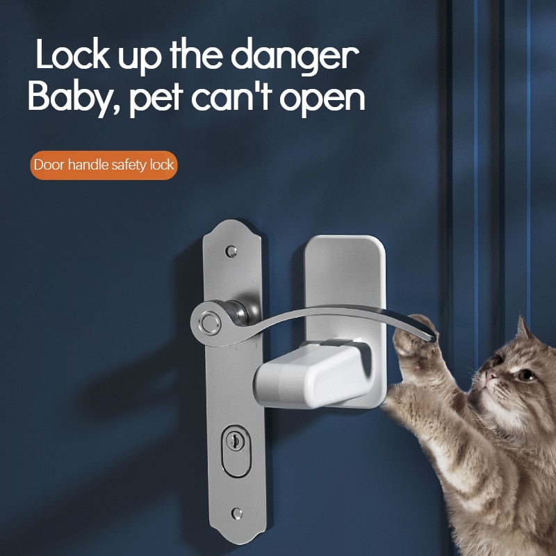 Professional Baby Kids Safety Doors Lock Protection Handles Locks Abs Door Lever Lock Safety Protection Adhesive