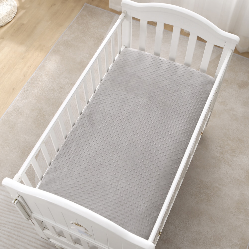 Raised Peas Crib Sheets Microfiber Fitted Baby Cozy Soft Solid Color Toddler 2 Pack Bed Sheets For Standard Toddler Mattresses