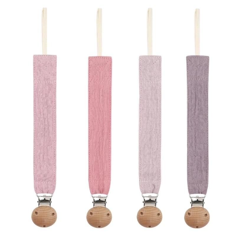 4pcs Infant Dummy Pacifier Clips Soft Cotton Soother Holder Nursing Teether Dummy Clip Nipple Holder Baby Pacifier Chain 1560