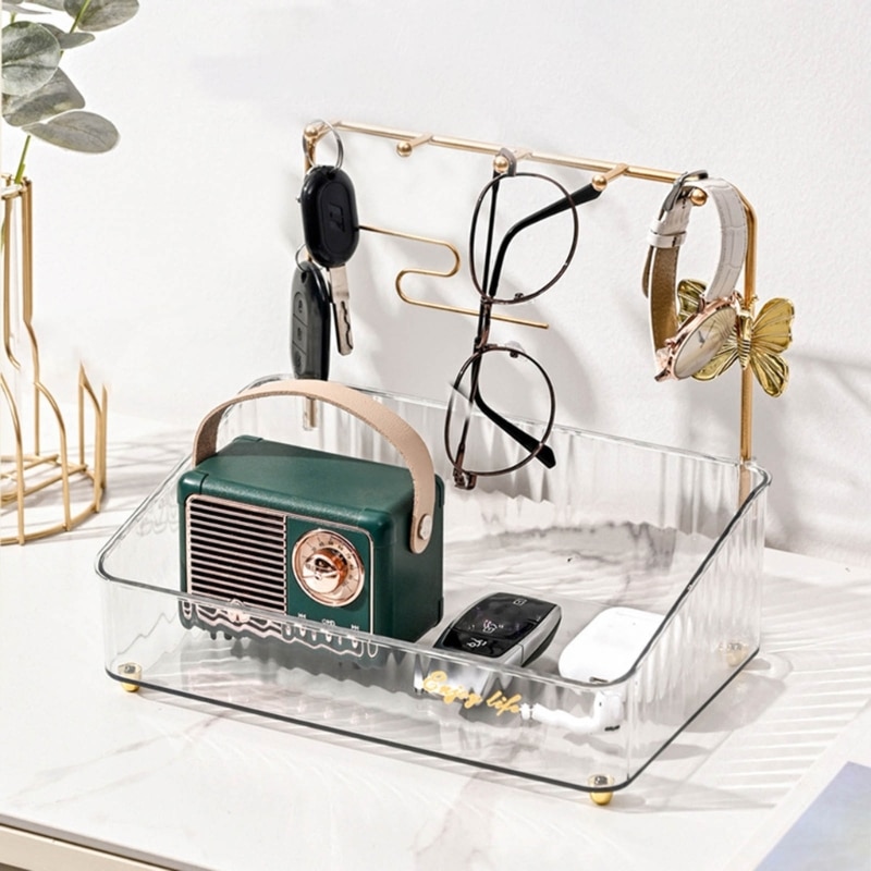 B36C Multi-function Hanging Jewelry Earring Stand Display Organizer with Earring Tray