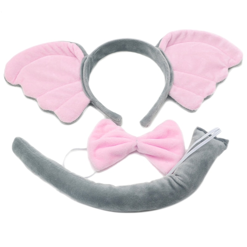 3 Pieces Plush Animal Ears Costume Hairband for Ideal Gift for Children Girls Suitable for Cosplay Party Accessory