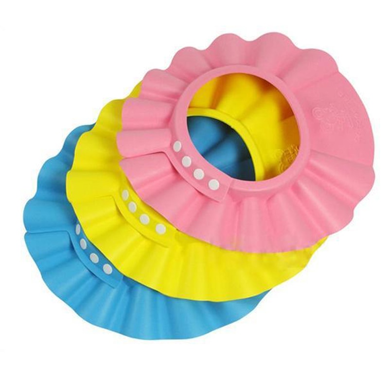 3 Colors Children Adjustable Safe Shampoo Shower Bath Protection Soft Caps Baby Hats Waterproof Wash Hair Shield 2020
