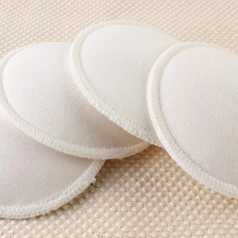 4 Pcs New White Bamboo Breast Pad Nursing Pads For Mum Washable Waterproof Feeding Pad Bamboo Reusable Breast Pads