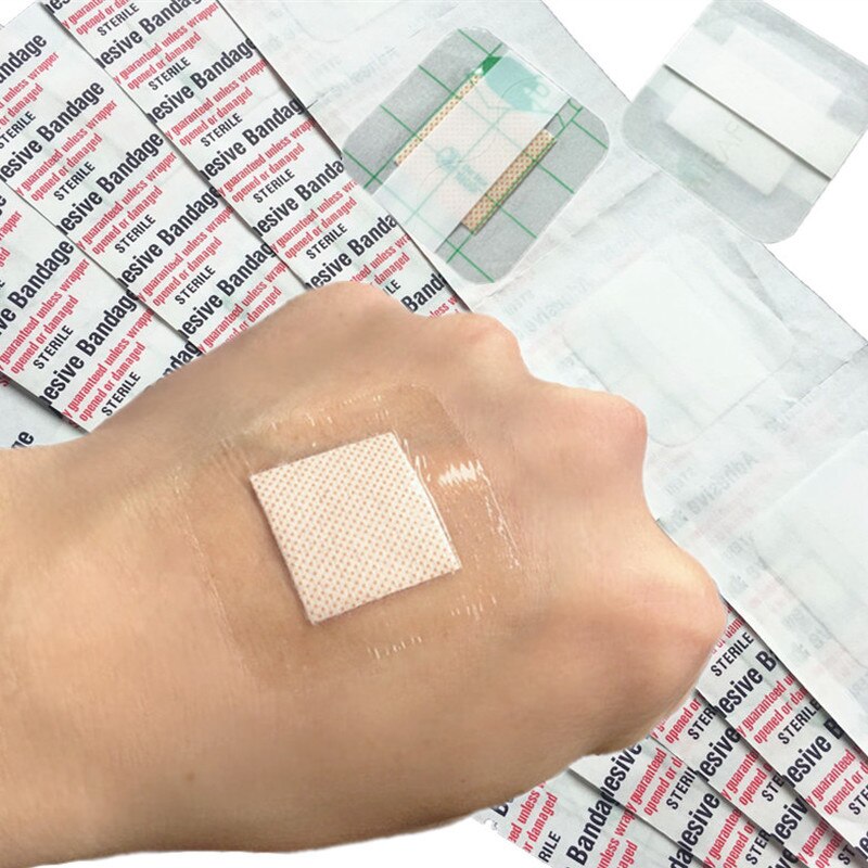 50pcs/set Transparent Band Aid Wound Dressing Plaster Medical Strips Square Shape Waterproof Patch Adhesive Bandages Tape