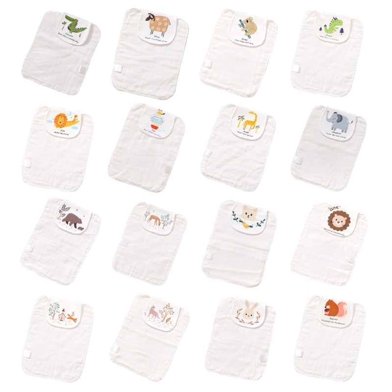 Baby Back Sweat Absorbent Cloth for Infants 0-6Y Soft Breathable Cartoon Back Cloth Skin Friendly Back Towel Wipe Cloth