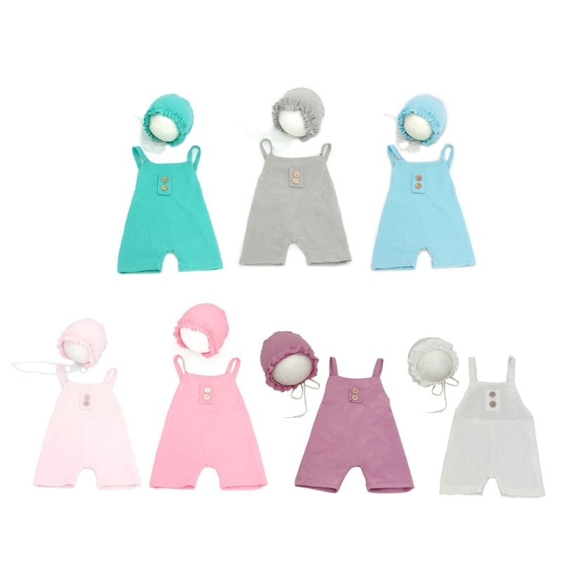 Newborn Photography Props Set Baby Boy Picture Outfits Newborn Boy Overalls Photo Studio Clothes Boy Costume GXMB