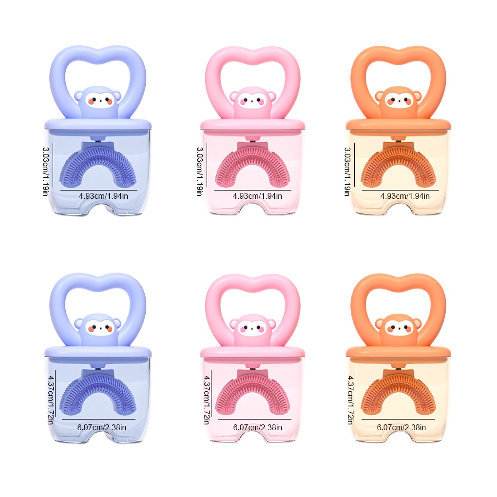 Toothbrush PP Portable U Shape Lovely Odorless Manual Tooth Brush Indoor House Toilet Teeth Washing Tool with Lid