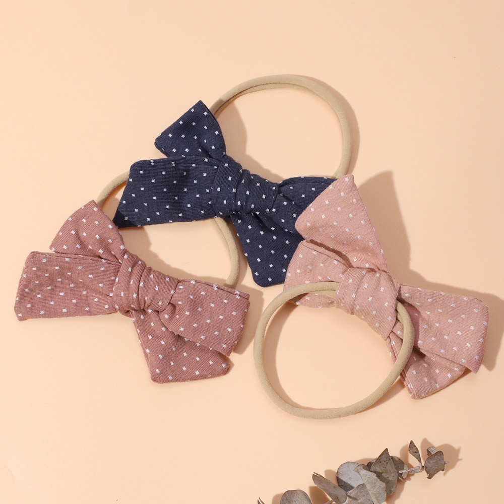 Dot Bows Baby Headbands Soft Nylon Hair Band for Newborns New Princess Elastic Bands for Girl Headwear Kids Hair Accessories
