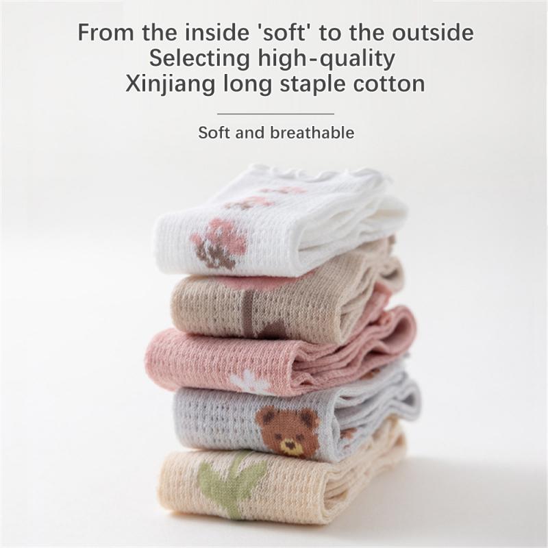 Baby Calf Socks Loose Mouth Ear Edge Calf Socks Baby Mosquito Repellent Socks Cartoon Newborn Baby Sock Childrens Baby Summer