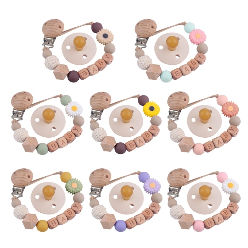 Lovely Design Pacifier Clip Holder Nipple Silicone Pacifier Chain Teether Clip Soother Holder for Babies Gift