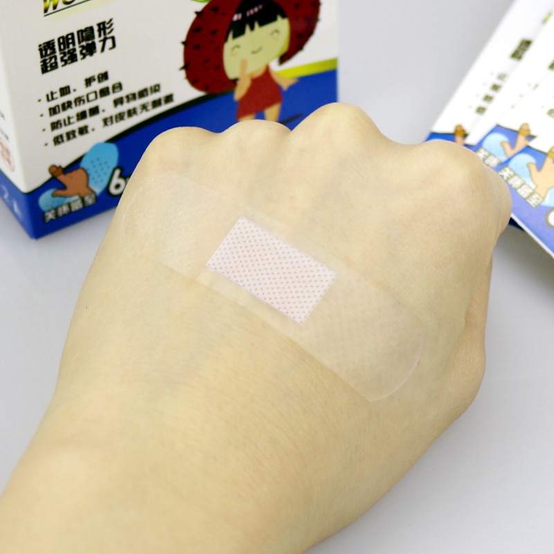 160pcs/lot Adhesive Plaster Wound Dressing Healing Bandage First Band Aids Waterproof Transparent Curved Patches Strips Tape