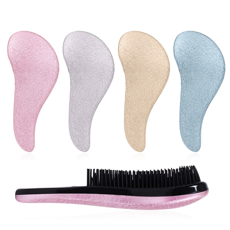 Large Size Detangling Hair Comb Brush For Curly Straight Hair Anti-Static Magic Handle Shower Electroplate Massage Airbag Combs